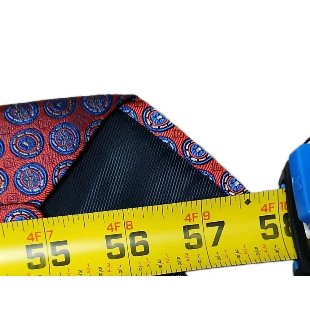 Banana Republic Mens Red Blue Geometric Medallion Silk Necktie 471736-01-1 NWT
